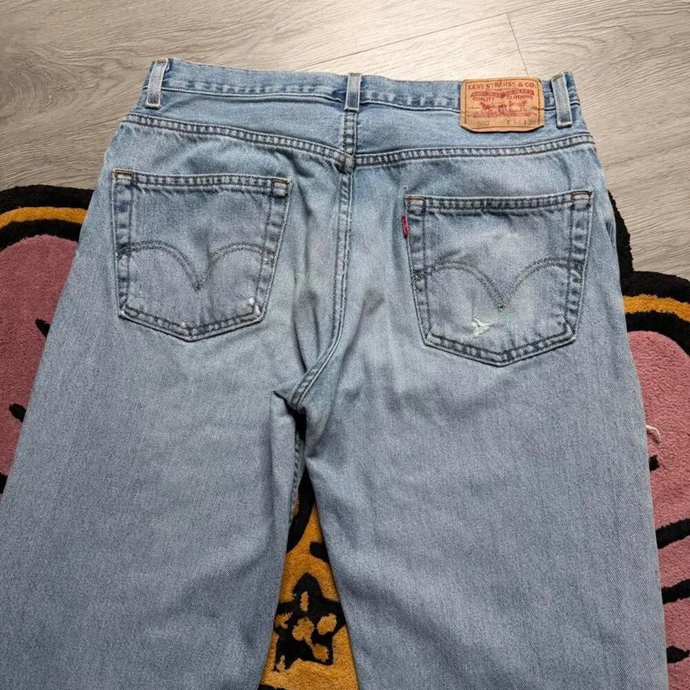 Vintage Y2K Levi’s 550 Relaxed Fit Distressed Denim Jeans Size 34x34 Blue